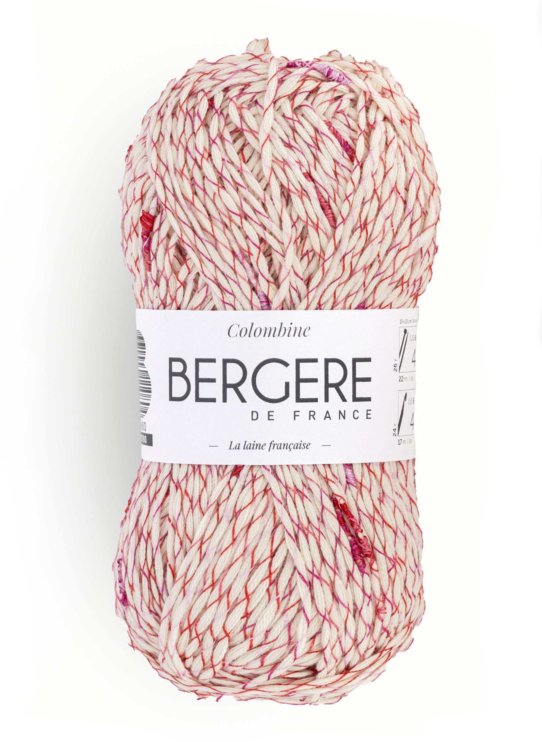 pelote de laine colombine couleur fraise de marque bergère